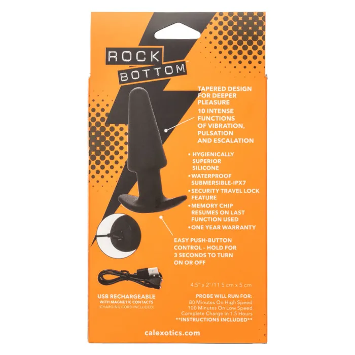 Calexotics Anal | Rock Bottom Tapered Probe - Black Calexotics Anal | Rock Bottom Tapered Probe - Black
