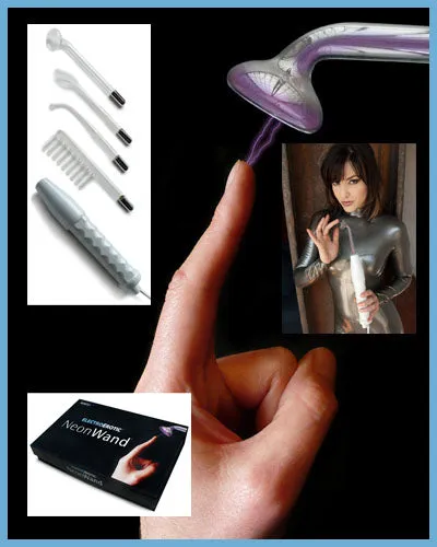 Anal Kink Labs Neon Wand Electrosex Kit White Handle Purple Electrode Us Plug