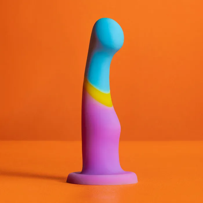Avant By Blush Heart of Gold D14 Artisan 6 Inch Curved PSpot GSpot Dildo with Suction Cup Base Elegantly Made with Smooth Ultrasilk Purio Silicone Blush Anal