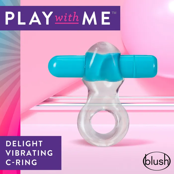 Blush Play With Me By Blush Delight Blue Vibrating Penis Ring Couples