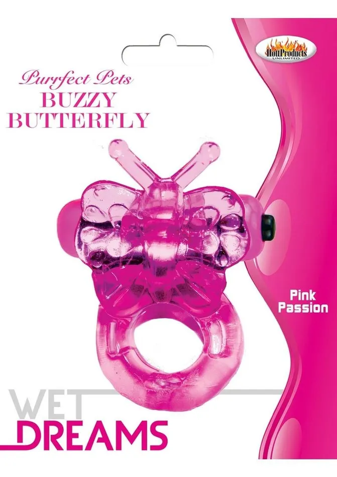Female Sex Toys Purrfect Pets Buzzy Butterfly Silicone Stimulator with Vibrating Bullet Wet Dreams
