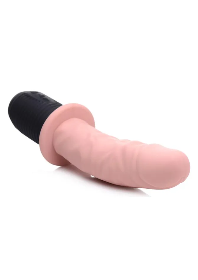Master Series Female Sex Toys Master Series 10x Vibrating and Thrusting Silicone Rechargeable Dildo with Handle